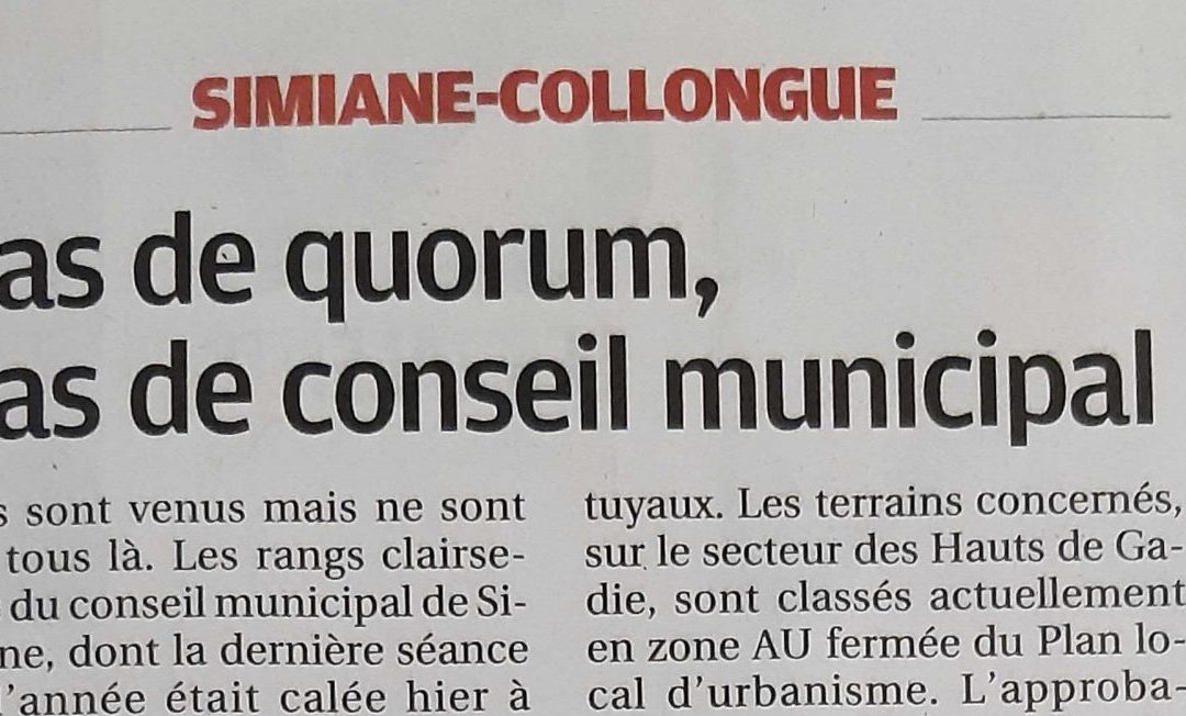 Pas de quorum, pas de Conseil Municipal